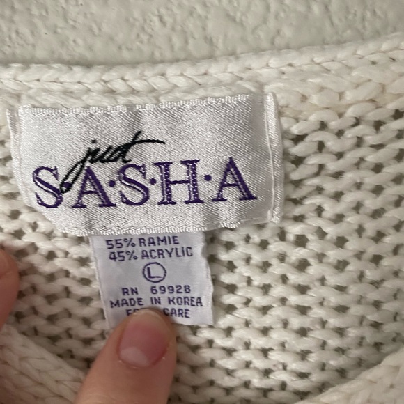 Just Sasha vintage knit sweater large 55% ramie 45% acrylic - Picture 3 of 4